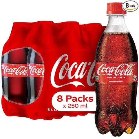 Coca-Cola Original Taste Soft Drink Pet Bottle, 250 Ml (Pack 0F 8)