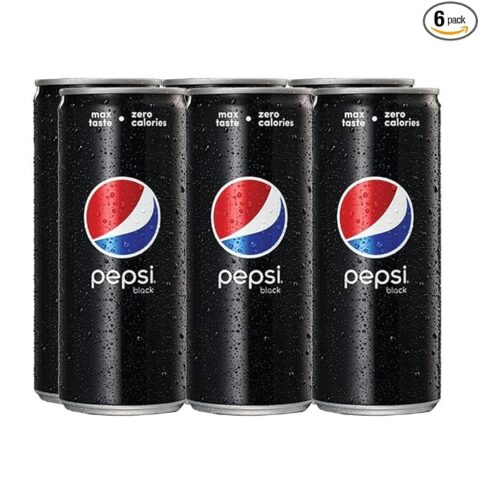 Pepsi Black Soft Drink Can, 6 x 250 ml